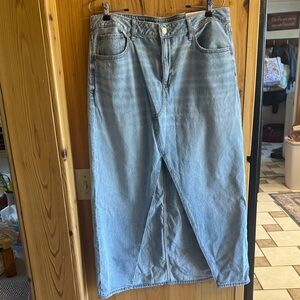 American Eagle Outfitters Light Blue Denim Maxi Skirt